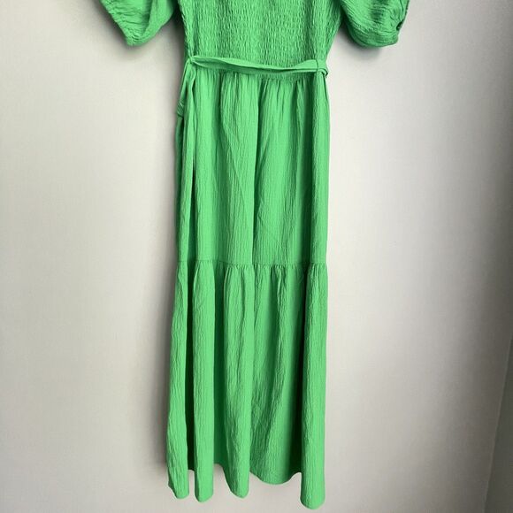 DKNY Dress NO SIZE TAG S Tiered Belt Peasant Coastal Cowgirl Rodeo Puff Milkmaid - Picture 8 of 15